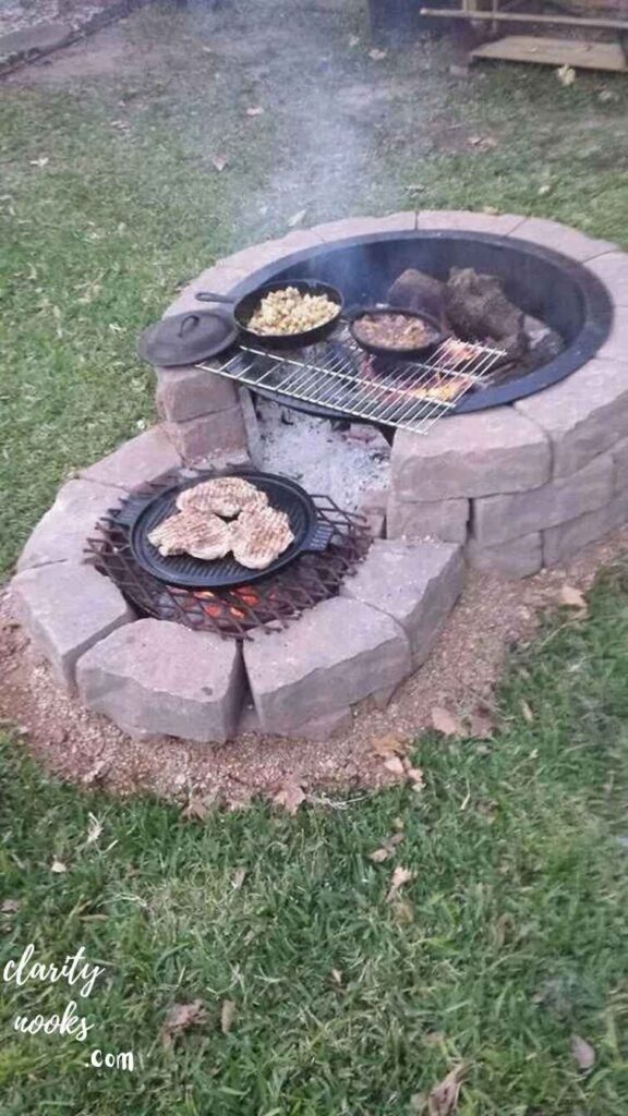 Install a DIY Fire Pit Seating Area Adjacent to the Grill