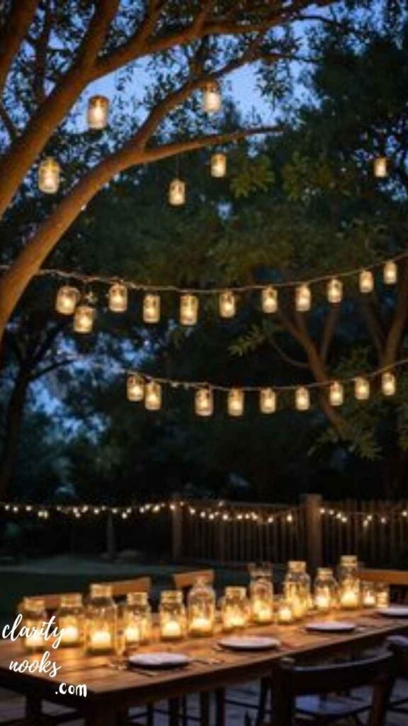 Use String Lights and Solar Path Lighting to Define the Space