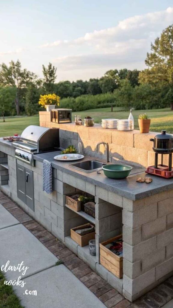 Build a Cinder Block Grilling Island