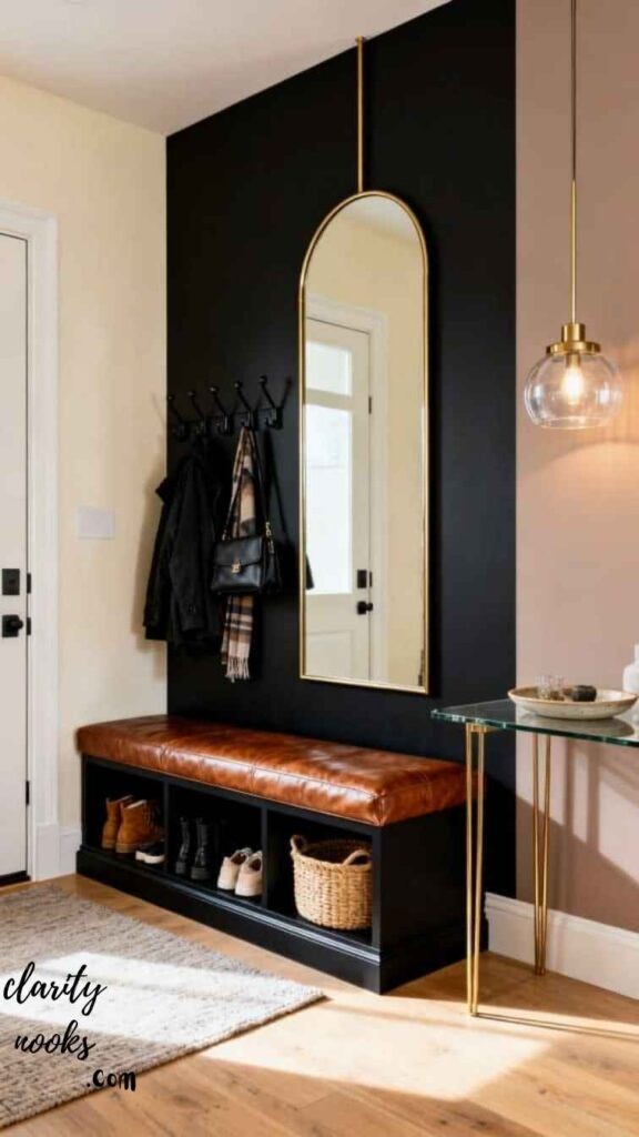 Frame a Large Mirror to Expand Small Entryways Visually