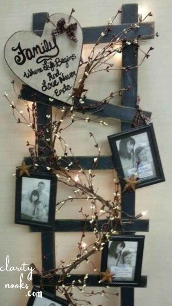 Repurposed Ladder as Décor Ladder