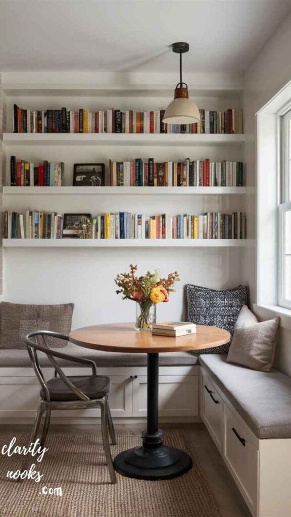 Built-In Bookshelf Nook for Multifunctional Spaces