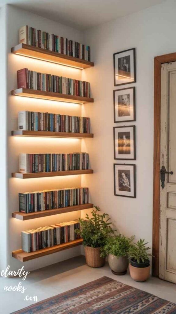 Minimalist Floating Shelf Library