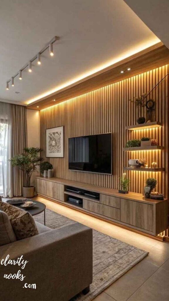 Full-Panel Wood Slat Wall