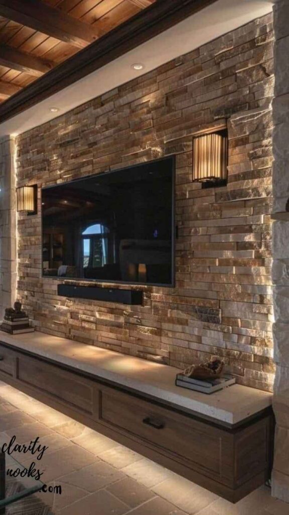 Stone or Brick Veneer Feature Wall
