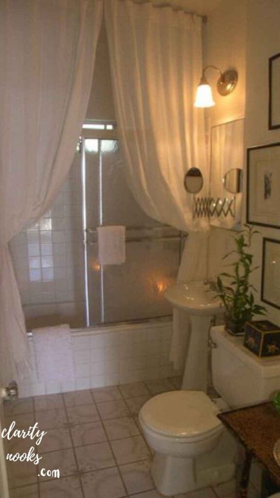 Swap the Shower Curtain for a Glass Panel or Clear Curtain