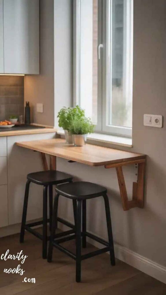 Add a Fold-Down Breakfast Bar or Wall Table