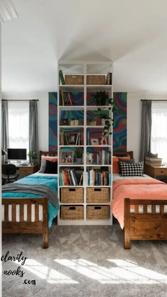 Use a Dividing Bookshelf as a Room-Within-a-Room