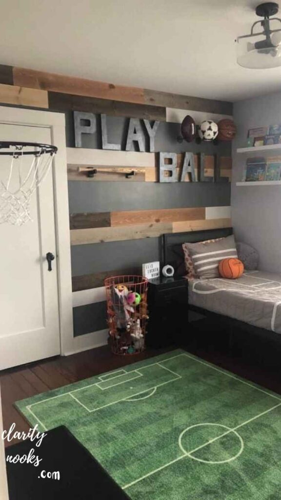 Sports Zone With Repurposed Gear as Décor
