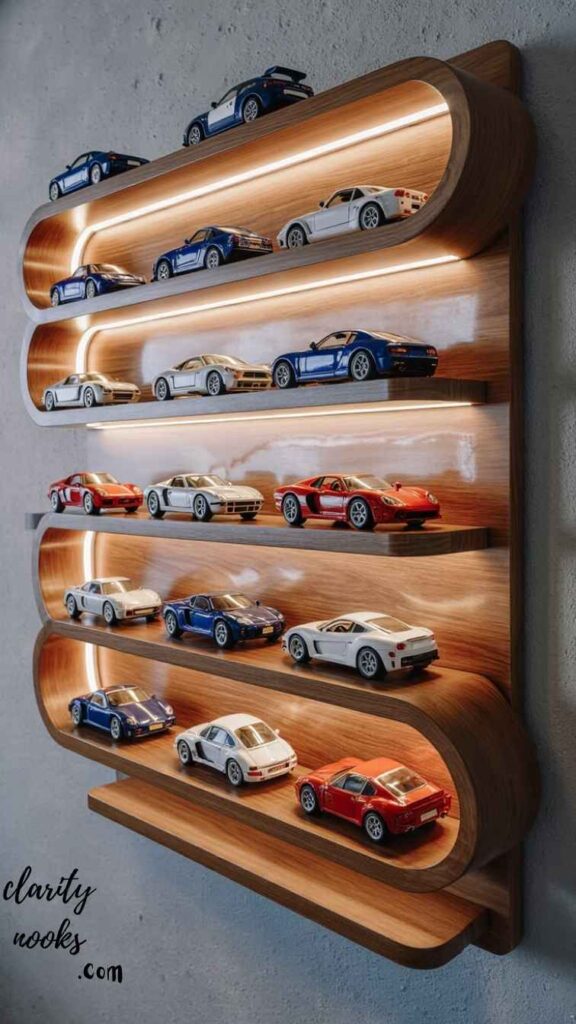 DIY Race Car or Train Track Wall Shelf