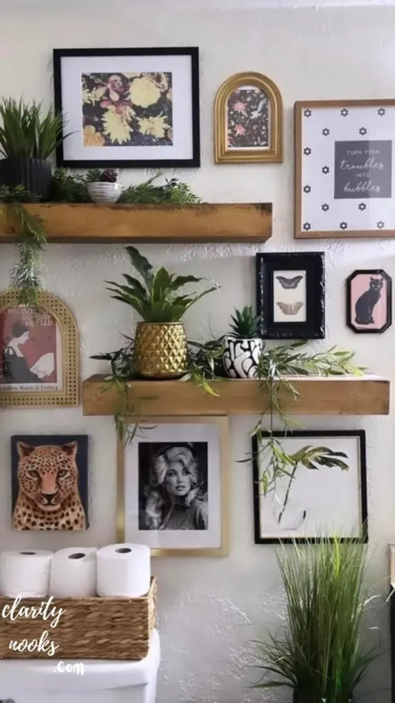 DIY Floating Shelves with Eclectic Styling