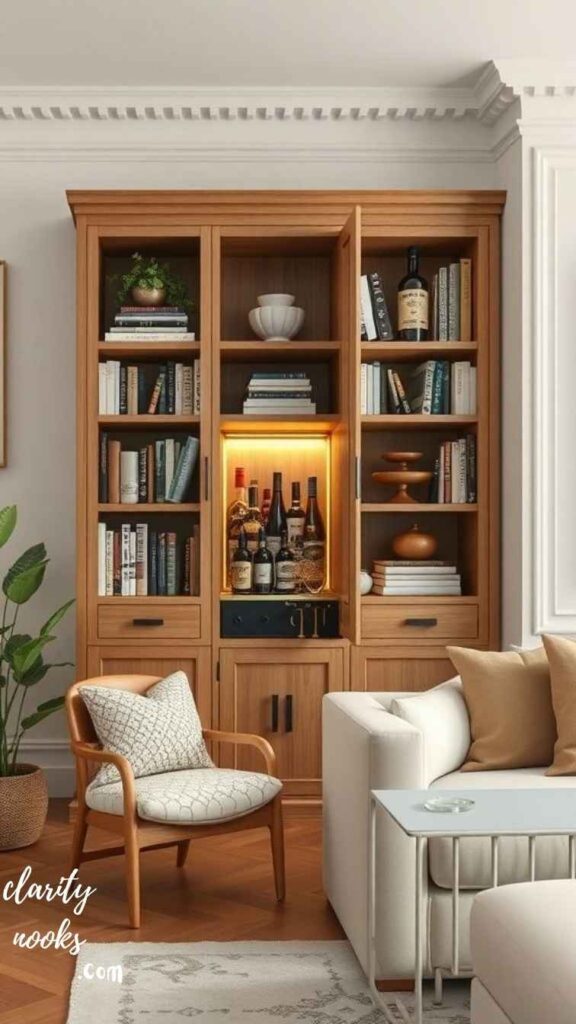 Repurposed Bookcase Bar