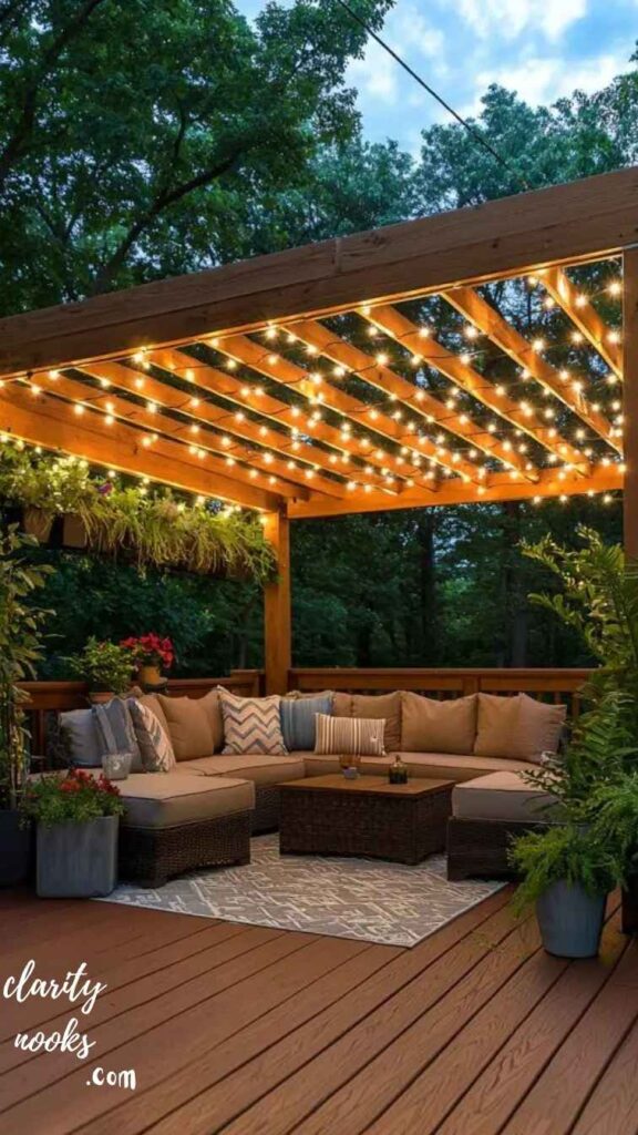 Design a Pergola-Covered Outdoor Living Room