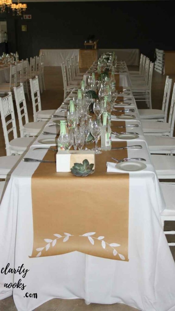 Themed Table Runner Made from Fabric or Kraft Paper