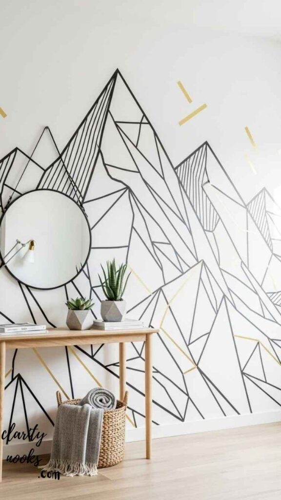 Washi Tape Wall Art and Geometric Accent Walls