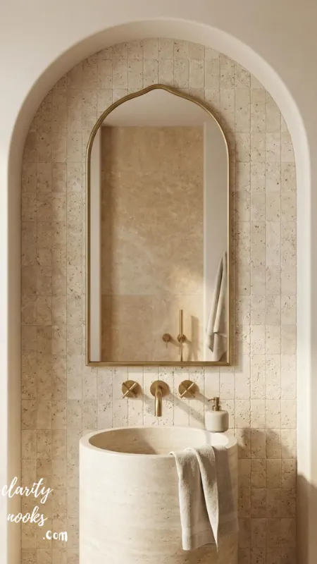 Arched Mirror With DIY Plaster or Limewash Frame