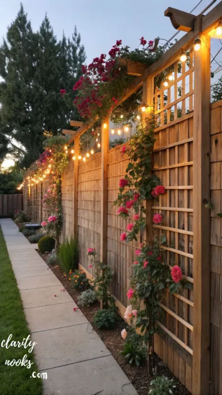 DIY Backyard Privacy Screen with Lattice & Climbing Plants