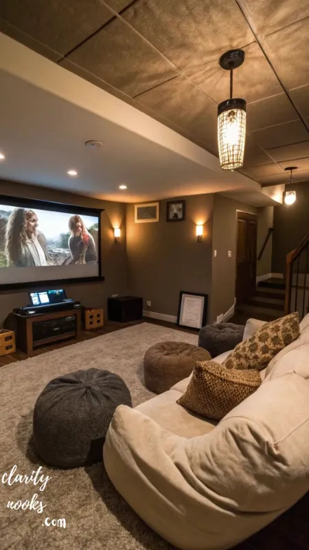 DIY Basement Movie Theater Nook: Your Personal Cinema