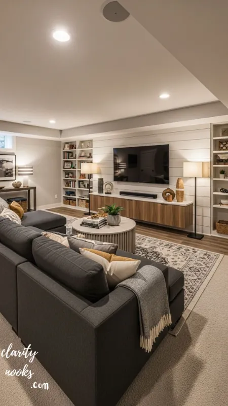 Flexible Multi-Zone Layout: One Basement, Three Functions