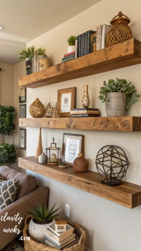 Install Floating Shelves for Style and Storage