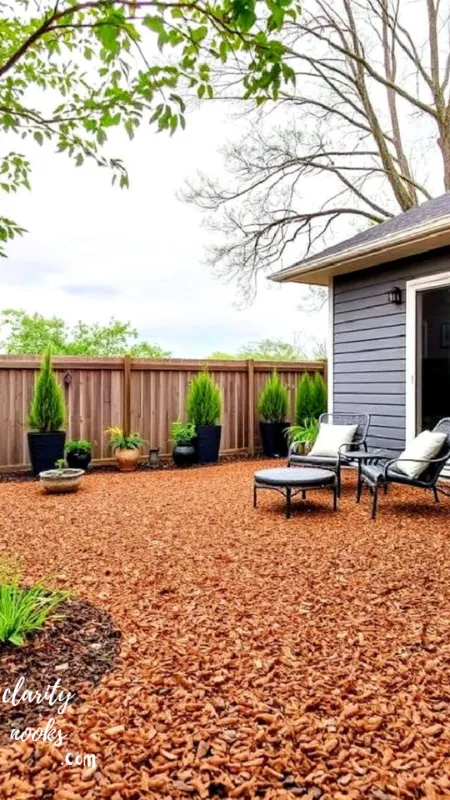 Lawn-Free Backyard Design with Mulch & Native Plants