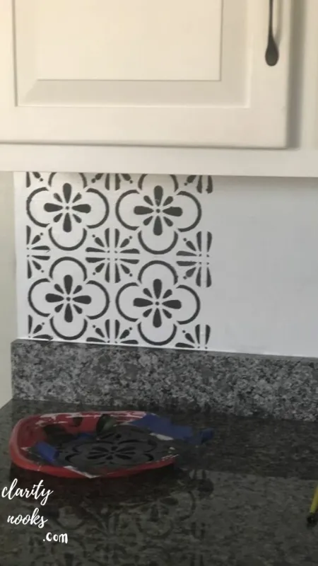 Painted Backsplash with Stencils Artistic & Extremely Affordable