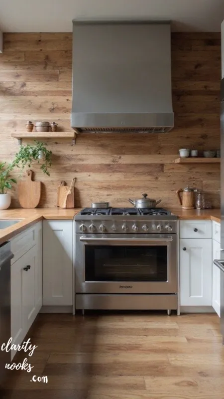 Reclaimed Wood Backsplash Rustic Warmth Behind Your Stove