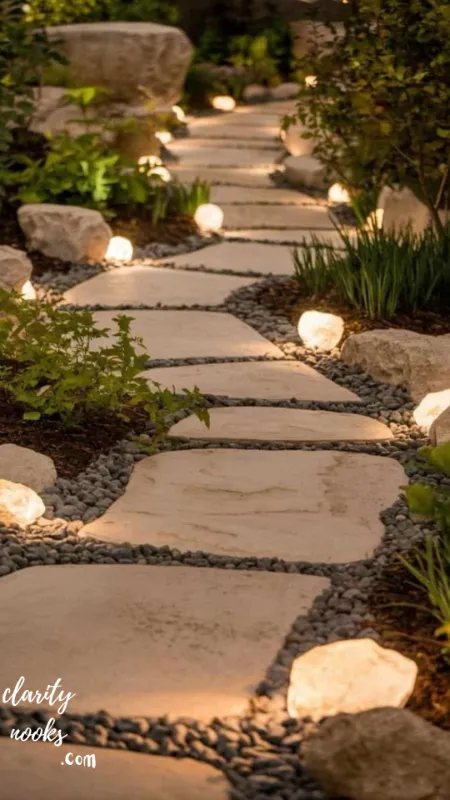 Rock & Pebble Solar Path Lights Natural, Invisible by Day, Magical at Night