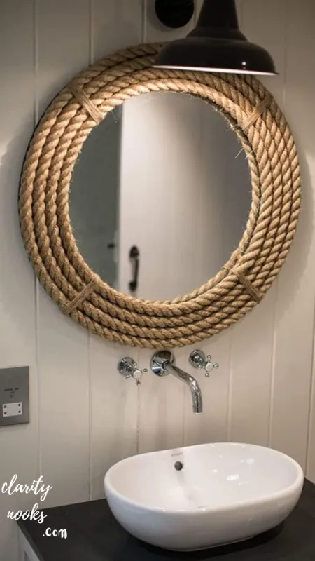 Rope-Framed Nautical Mirror