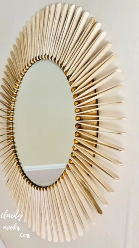 Sunburst Mirror Using Wooden Dowels or Twigs
