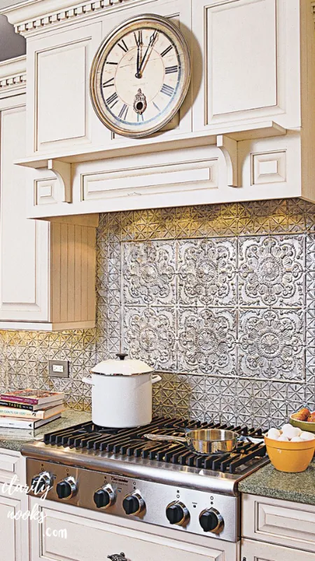 Tin Ceiling Tile Backsplash Victorian Elegance on a Budget