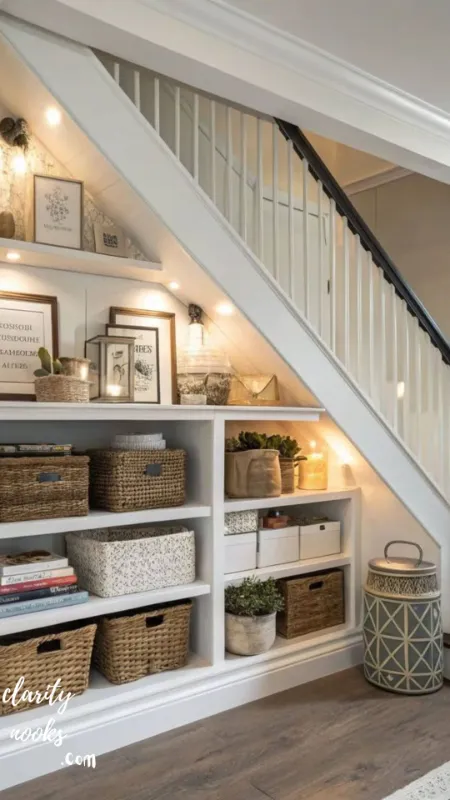 Under-Stair Storage and Display Nook