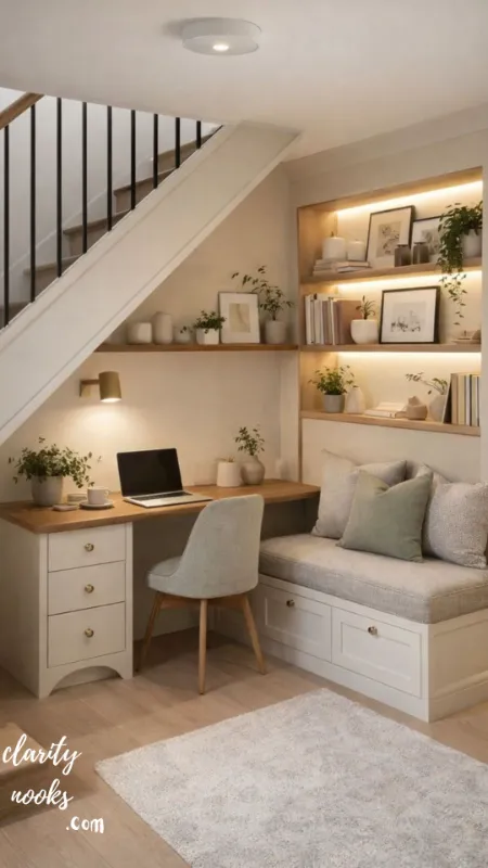 Under-Stairs Home Office A Productive Nook in Dead Space