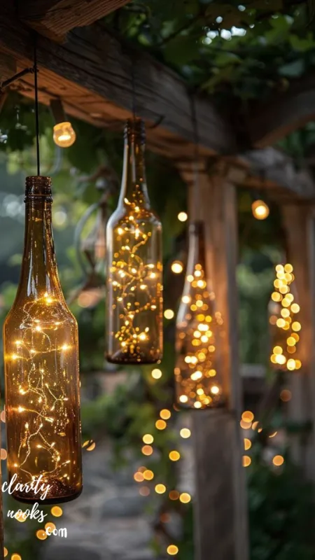 Upcycled Wine Bottle Garden Torches Rustic, Dramatic, Zero Waste