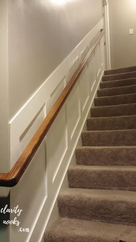 Wainscoting or Board and Batten Along the Stairwell Wall