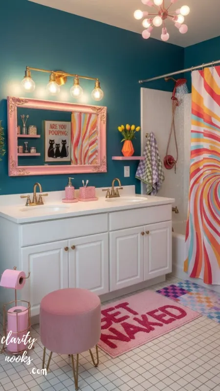 Add a Colorful Woven or Painted Ladder Shelf