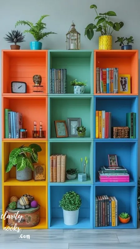 Color-Block Your Bookshelf Styling