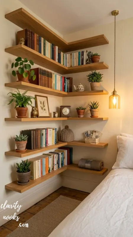Corner Wall Bookshelf