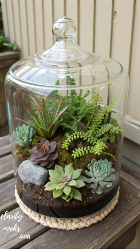 DIY Closed Terrarium in Glass Containers