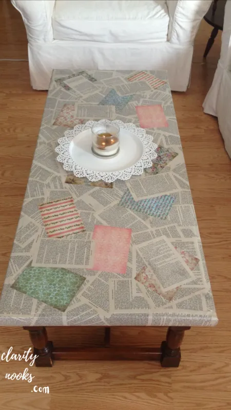 DIY Painted or Decoupaged Table Top Refresh