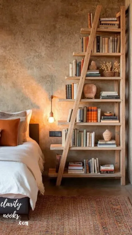 Floating Ladder Bookshelf
