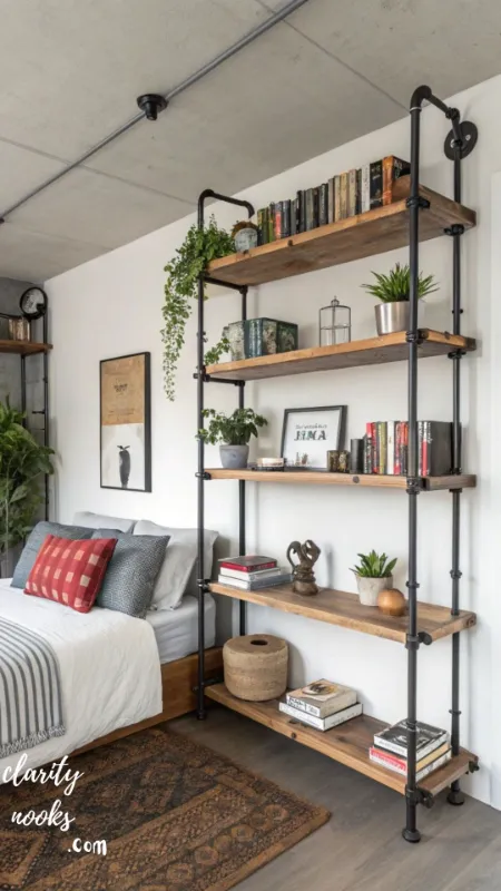 Industrial Pipe and Wood Shelf