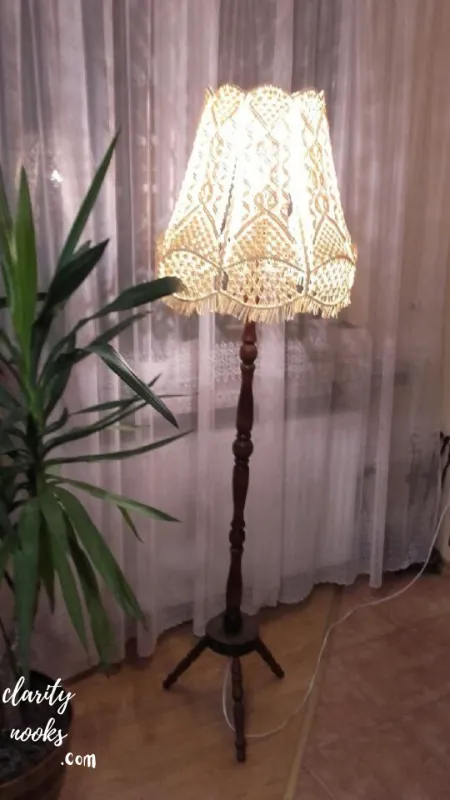 Macramé-Wrapped Floor Lamp