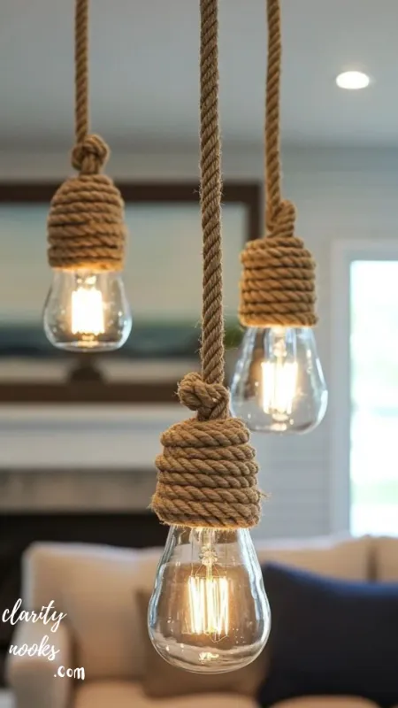 Mason Jar Rope-Light Fixture