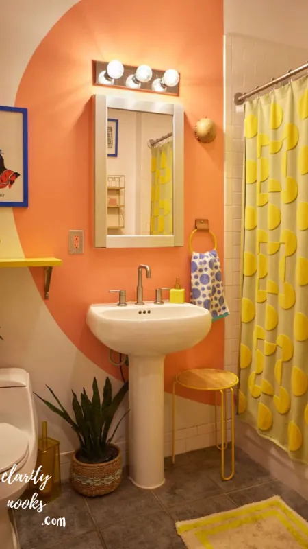 Paint a Bold Accent Wall Behind the Vanity
