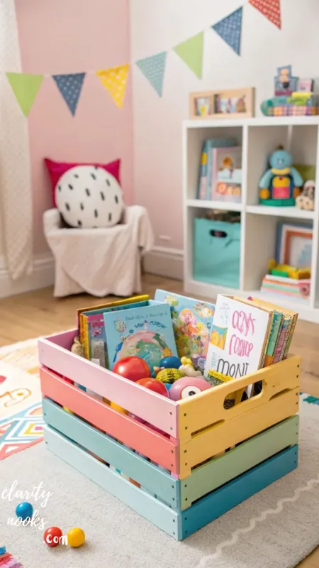 Painted Wooden Crate Storage Cubes