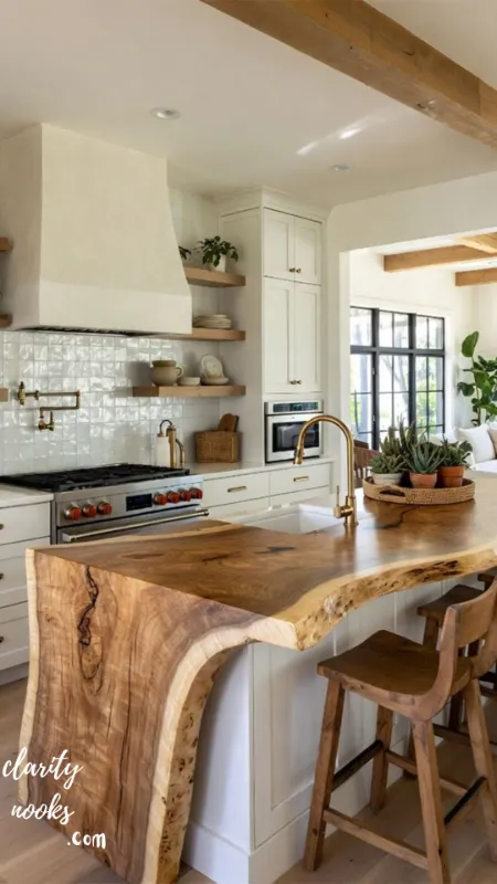 Reclaimed Wood Waterfall Island