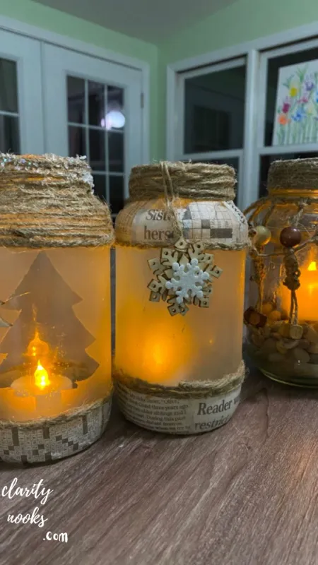 Repurposed Glass Jar Candle Cluster