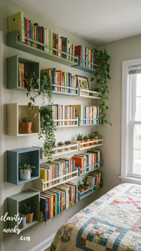 Repurposed Window Frame Bookshelf