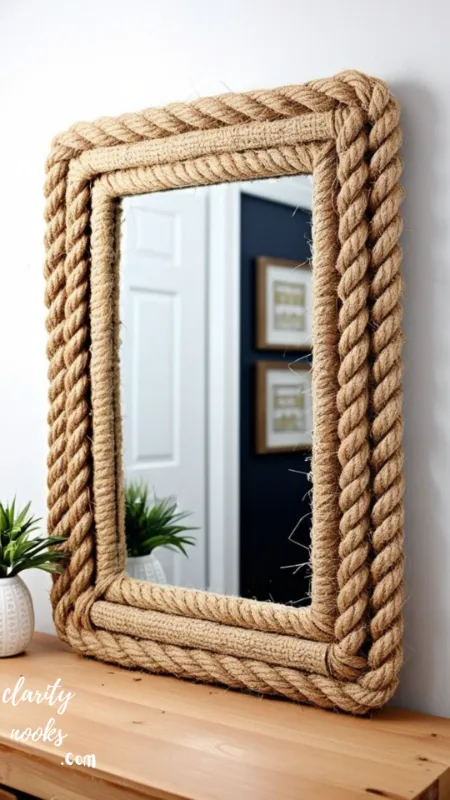 Rope-Wrapped Mirror Frame